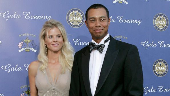 DETROIT - SEPTEMBER 15: USA team member Tiger Woods with his fiance Elin Nordegren arriving at the 35th Ryder Cup Matches Gala Dinner at the Fox Theater on September 15, 2004 in Detroit, Michigan. (Photo by Andrew Redington/Getty Images)