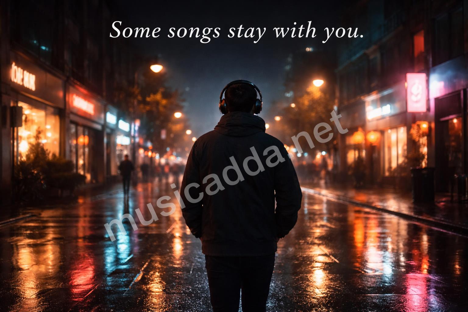 Aesthetic music caption final lifestyle night city