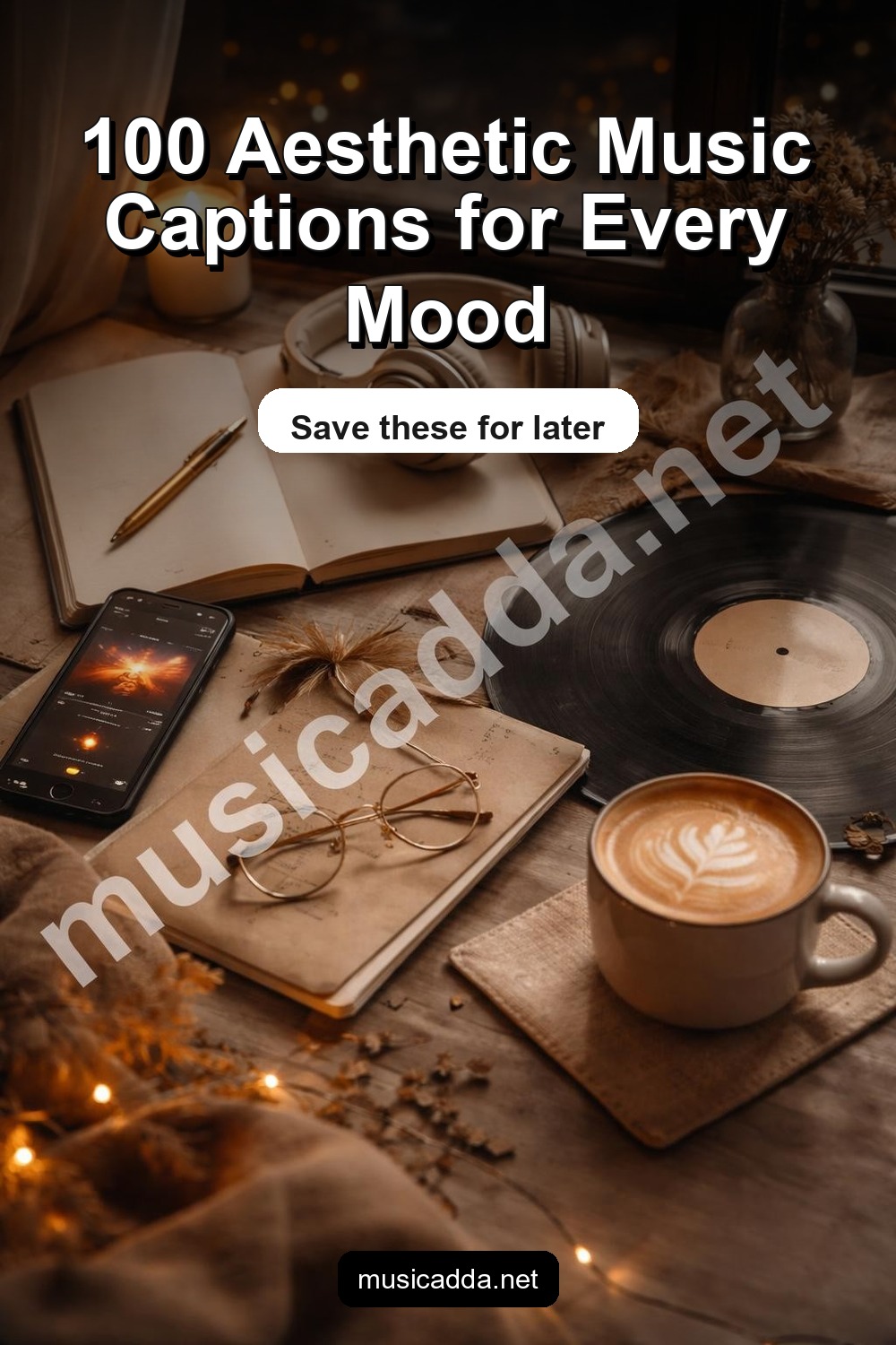 Pinterest image for 100 Aesthetic Music Captions You'll Love