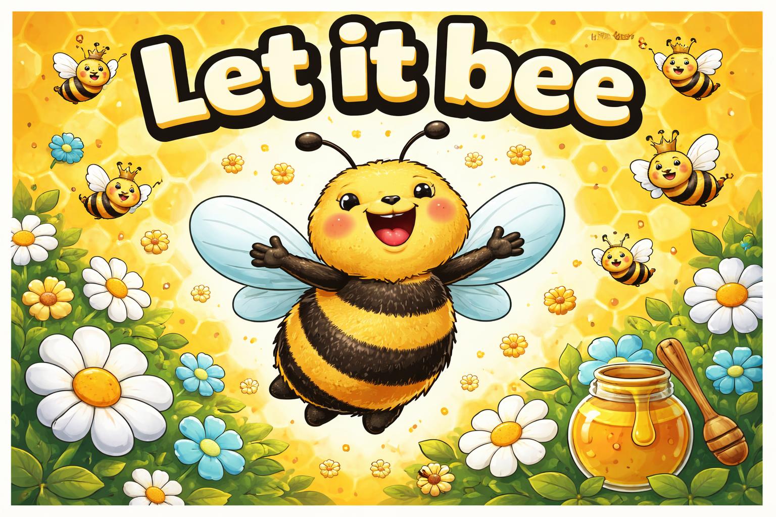 Bee pun final cartoon poster