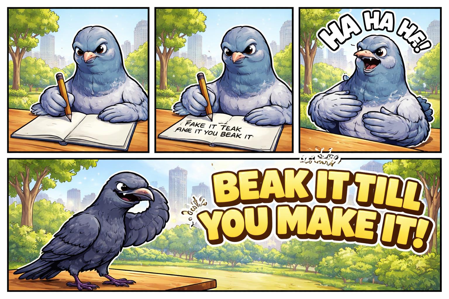 Bird pun formula comic