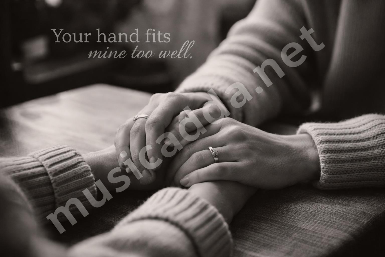 Black and white couple holding hands closeup