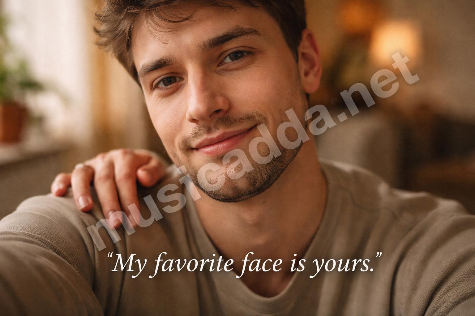 Boyfriend selfie with heartfelt smile