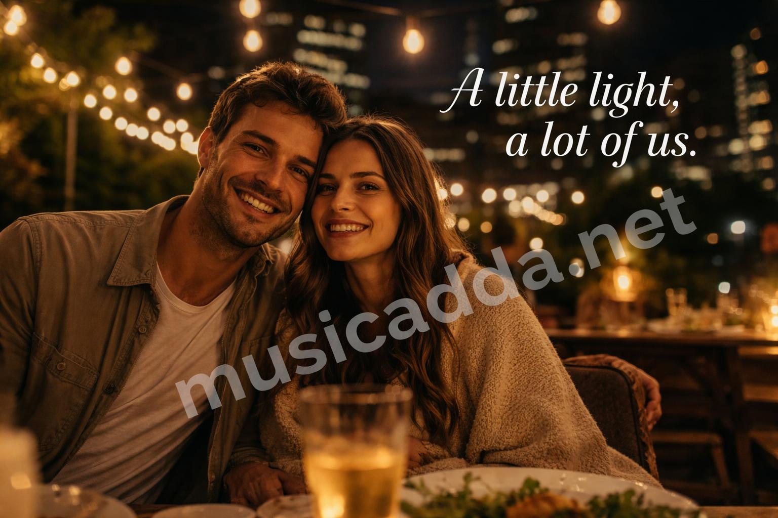 Cozy date night lights instagram love caption