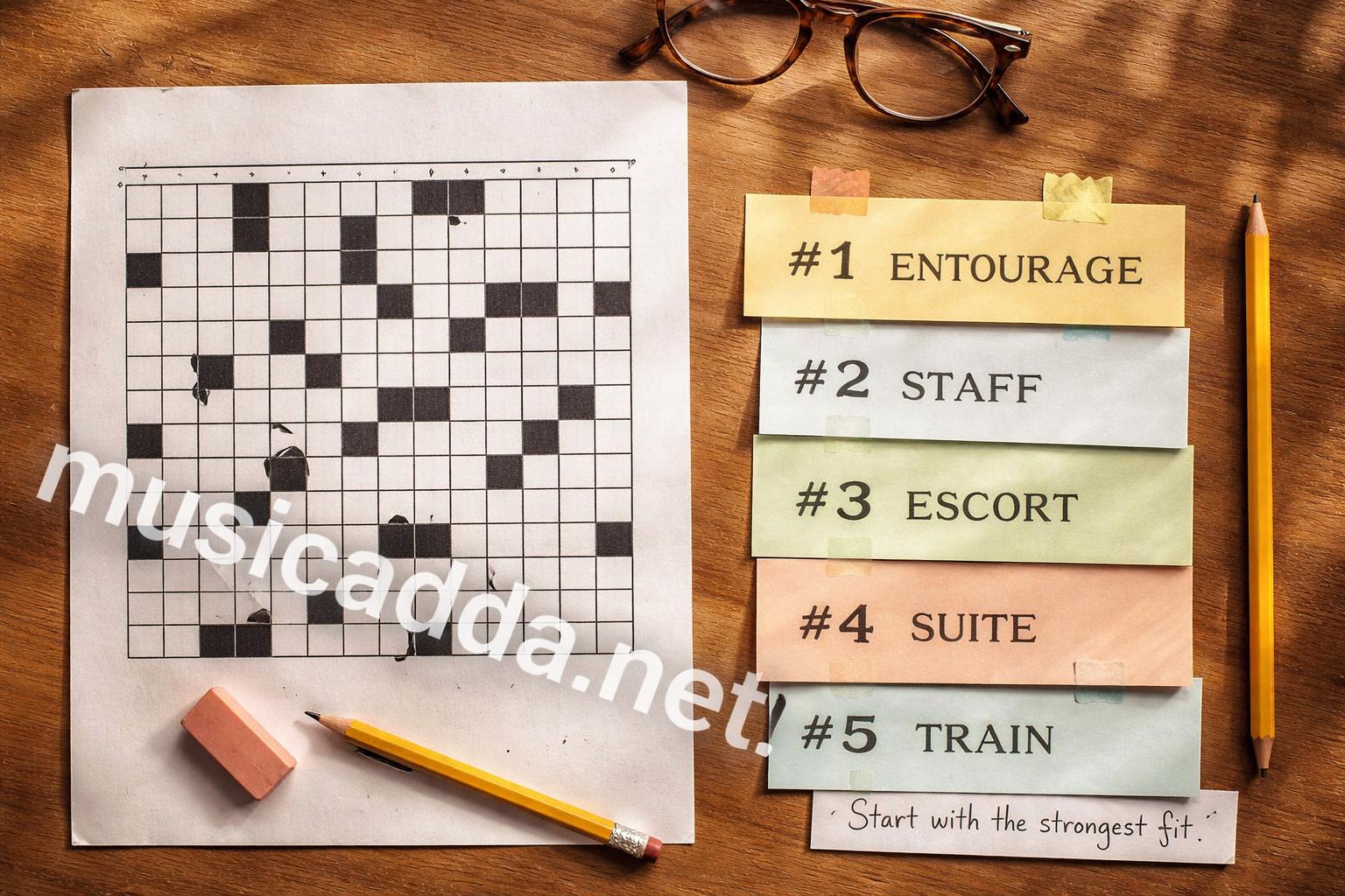 Crossword answer rank list sticky notes