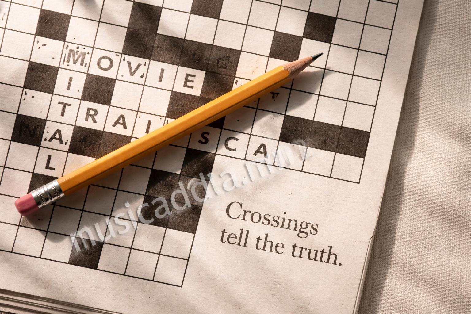 Crossword grid with pencil and crossing letters