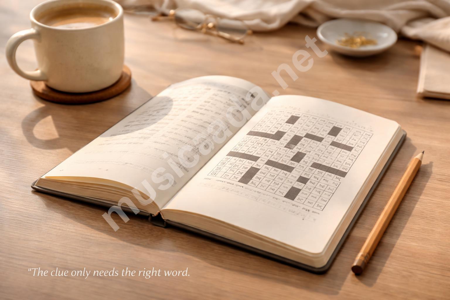 Crossword notebook calm solved grid
