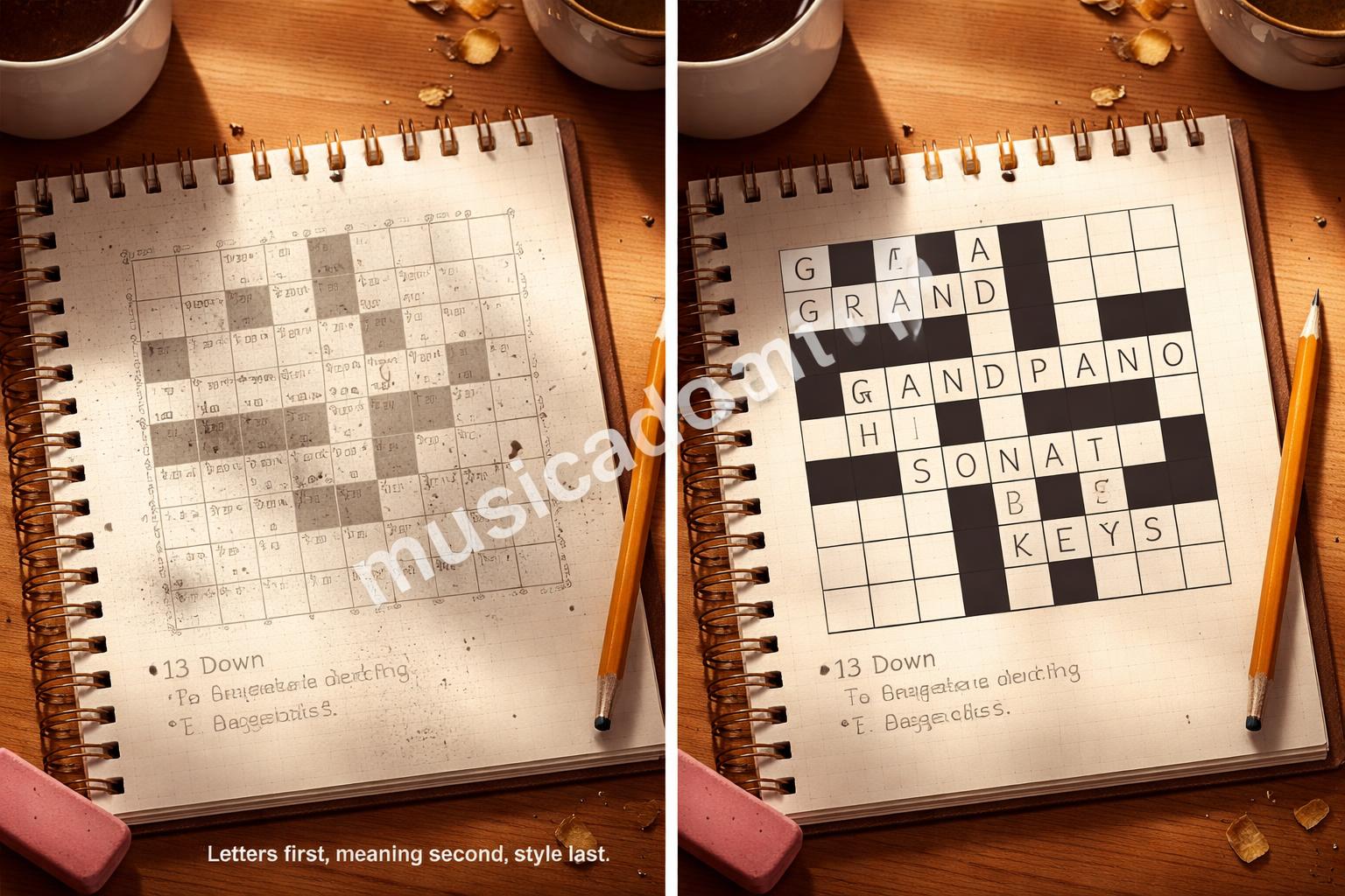 Crossword retinue solved before after