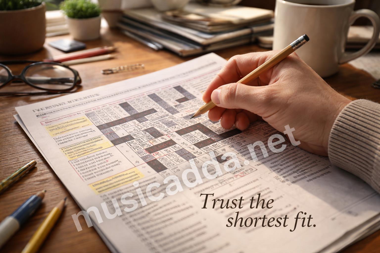 Crossword solver highlighting short answer clues
