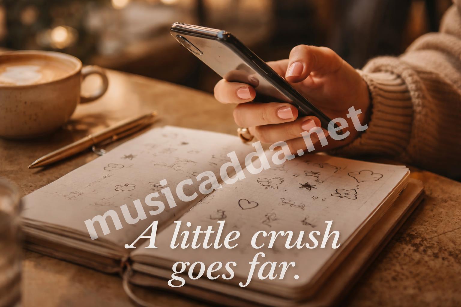 Crush caption handwritten phone aesthetic