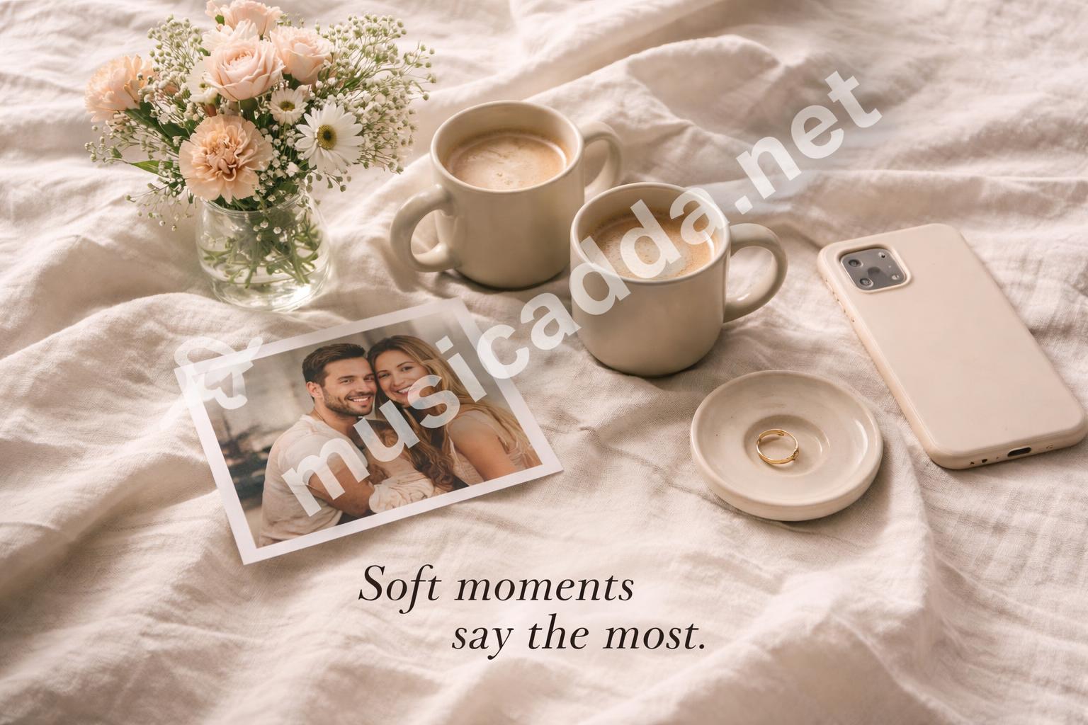 Cute couple captions flatlay flowers