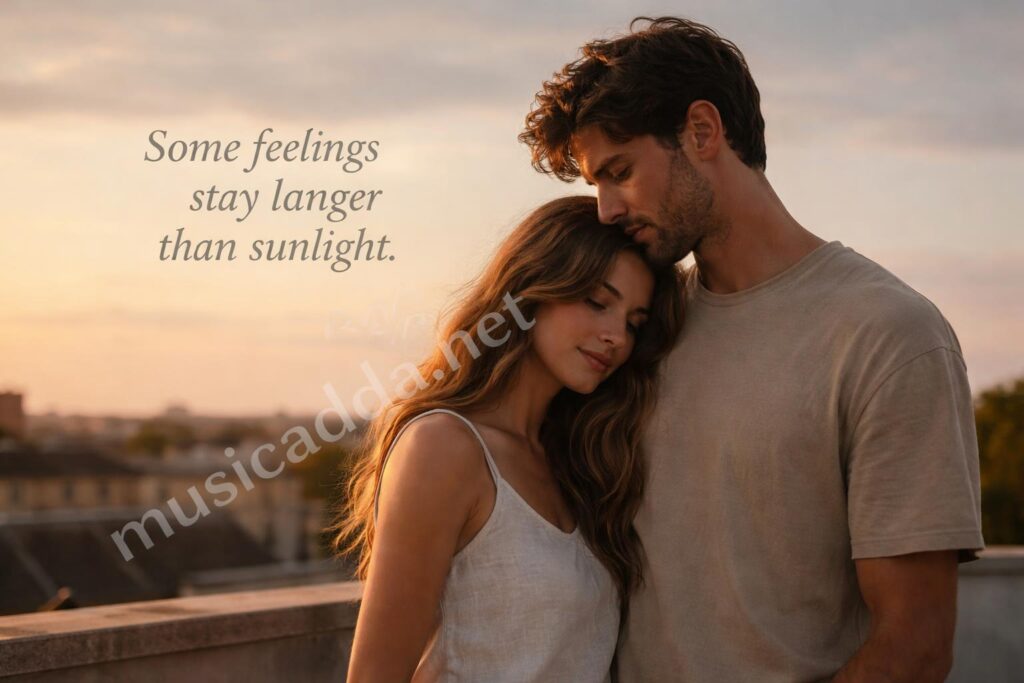 Deep love caption lifestyle couple sunset