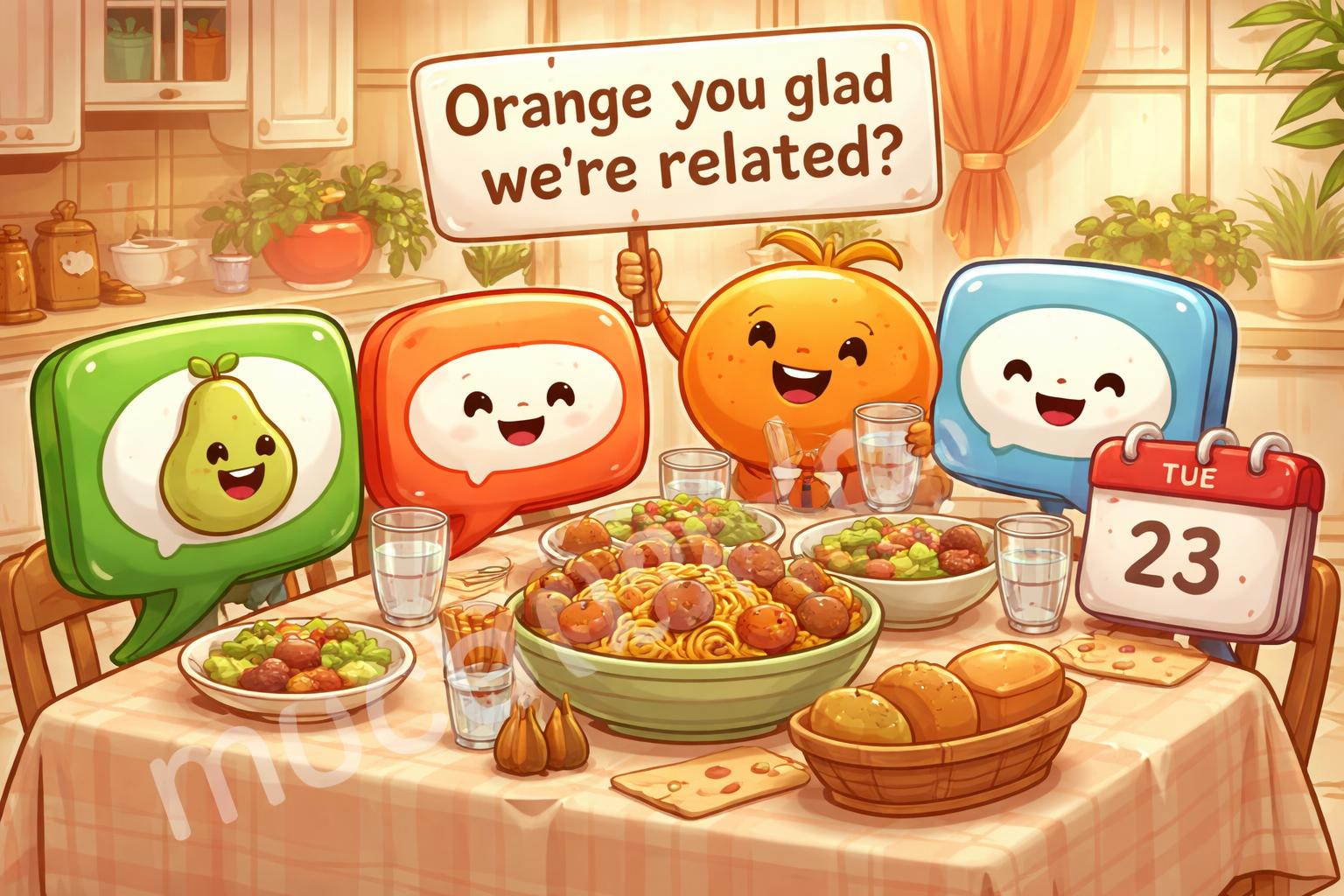 Family chat pun cartoon