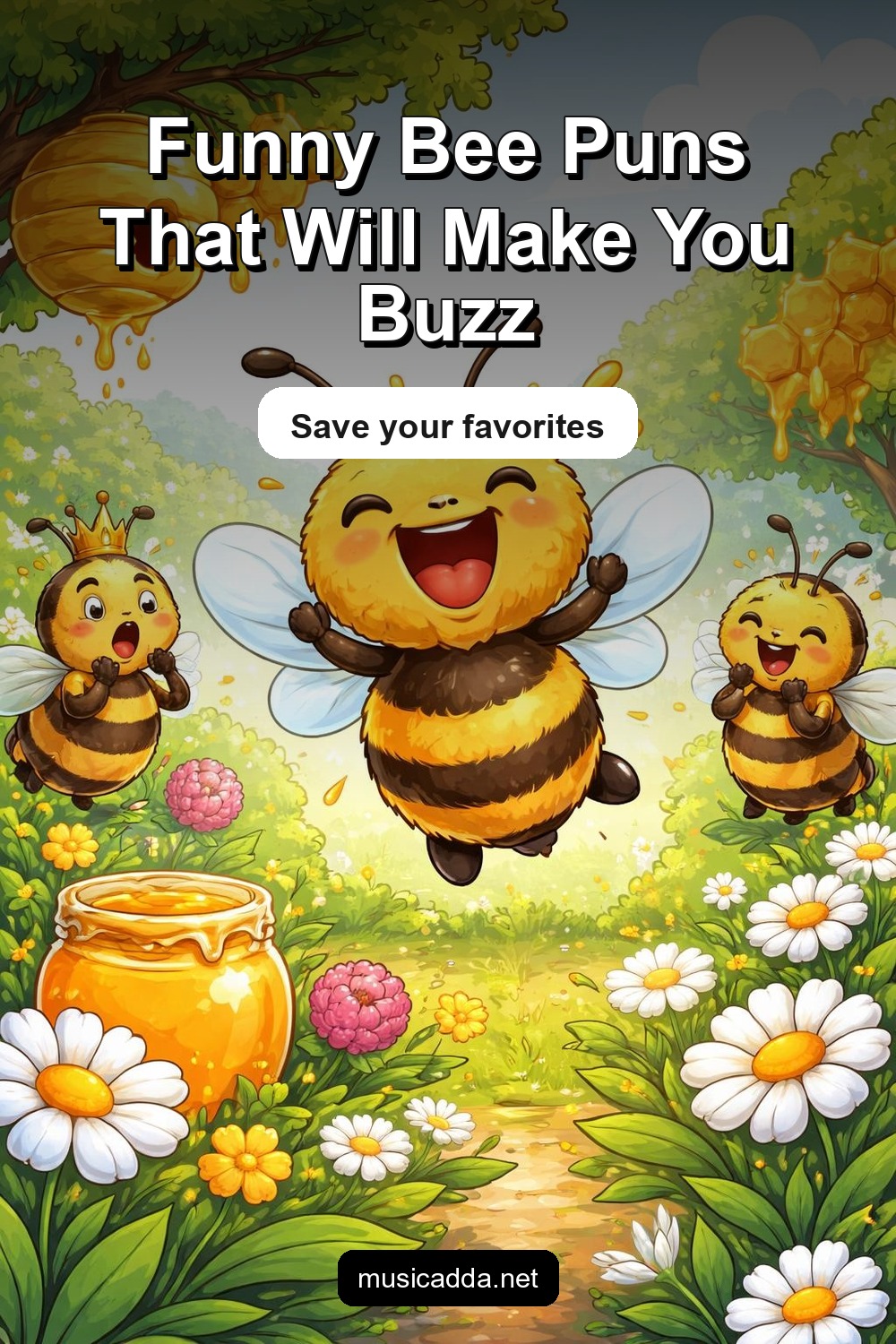 Pinterest image for Funny Bee Puns That Create a Buzz
