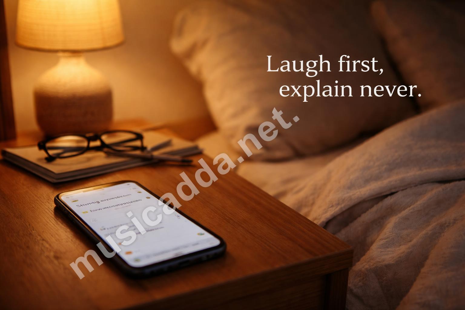 Funny captions on phone screen