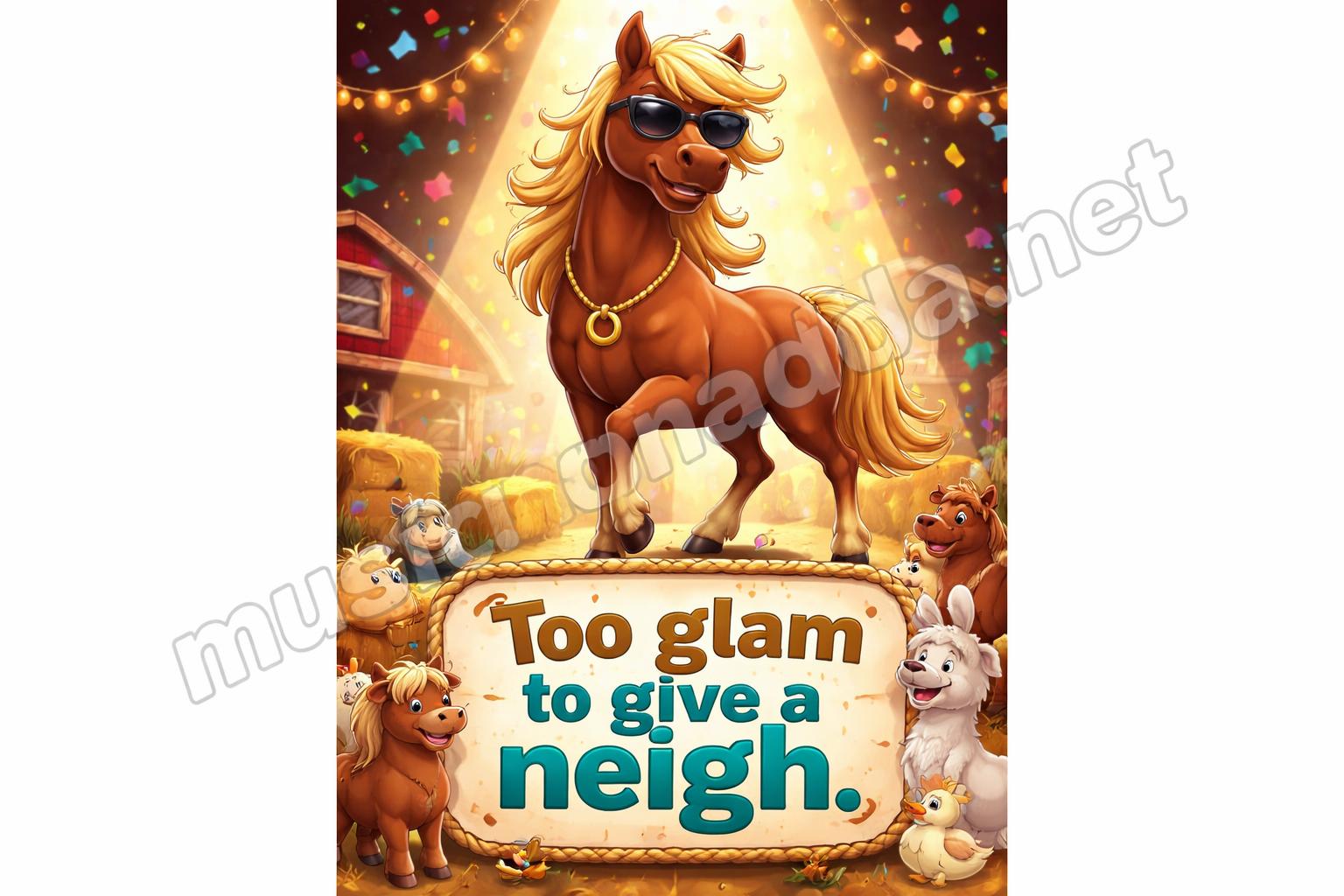 Funny horse caption poster