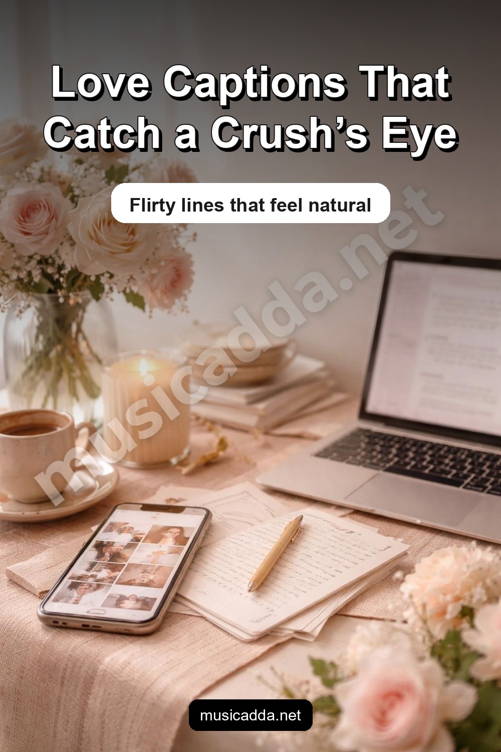 Pinterest image for Love Captions That Make Your Crush Notice You