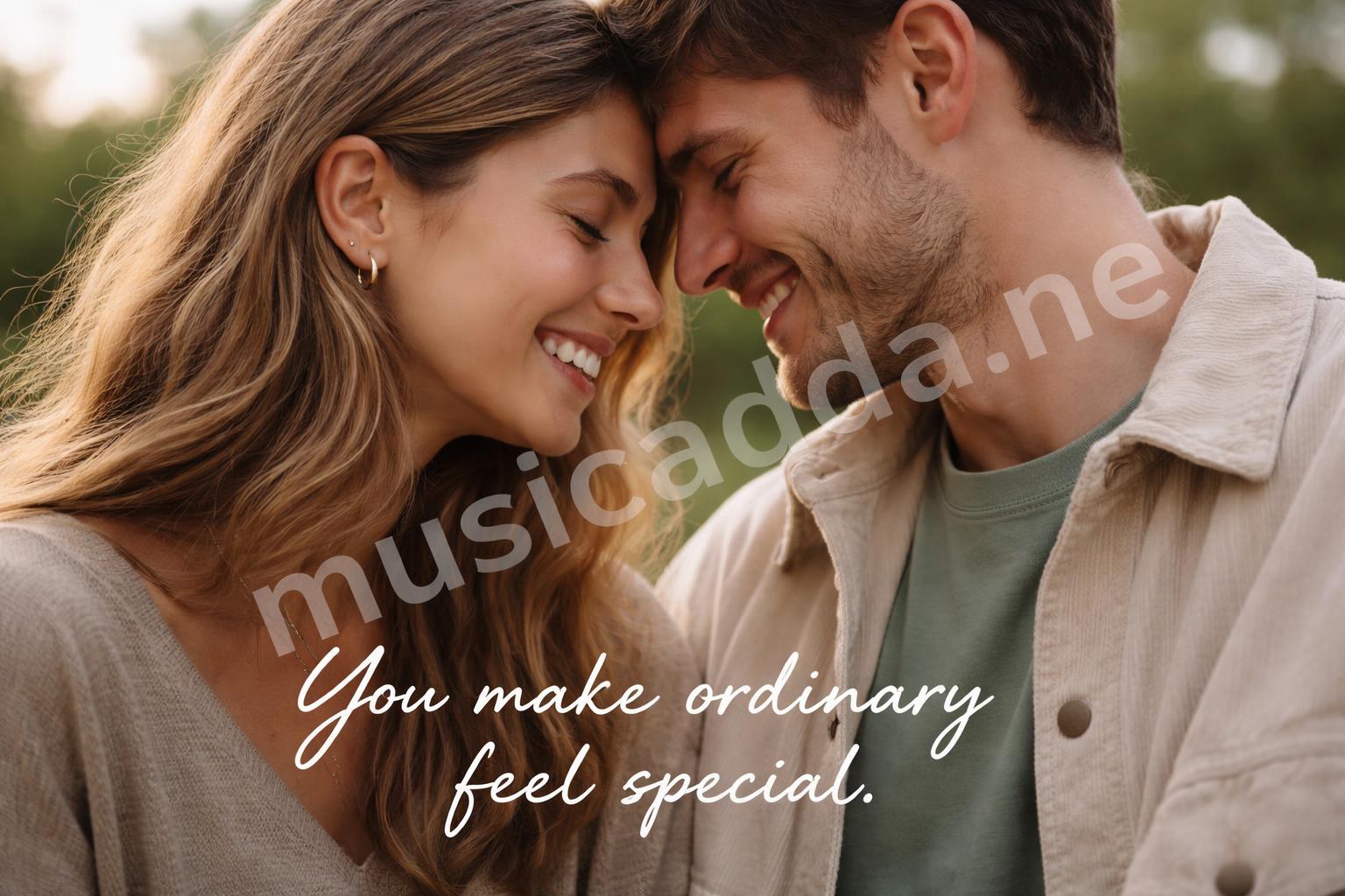 Matching smiles couple caption inspo
