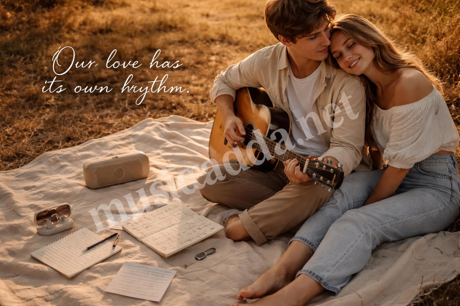 Music inspired couple caption aesthetic