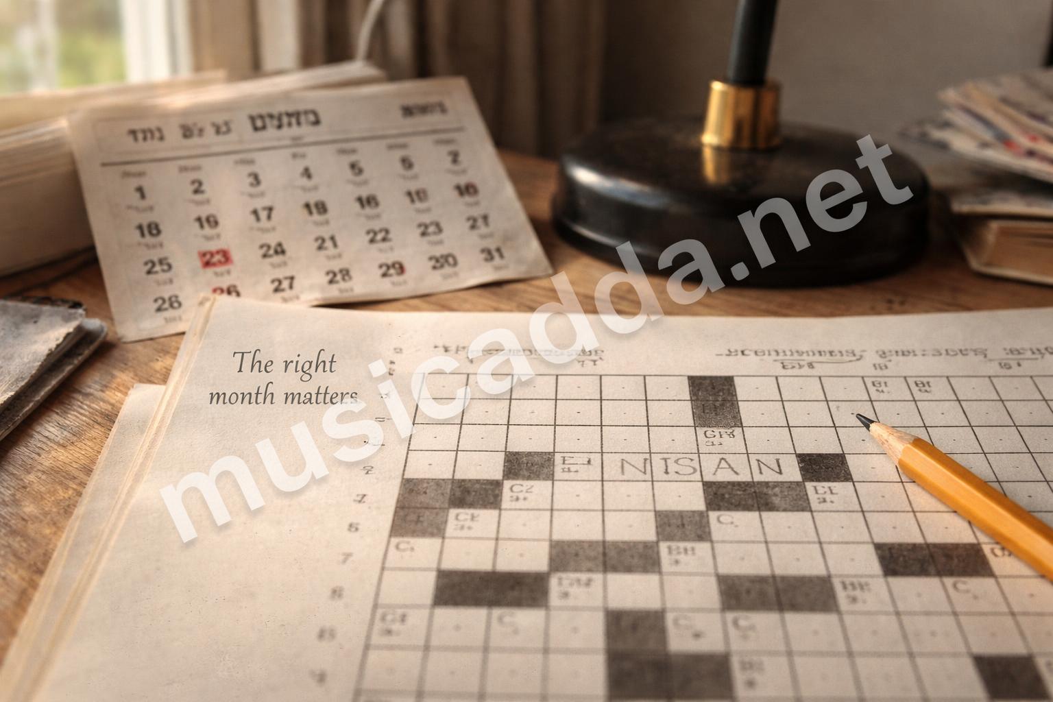 Nisan crossword clue calendar month