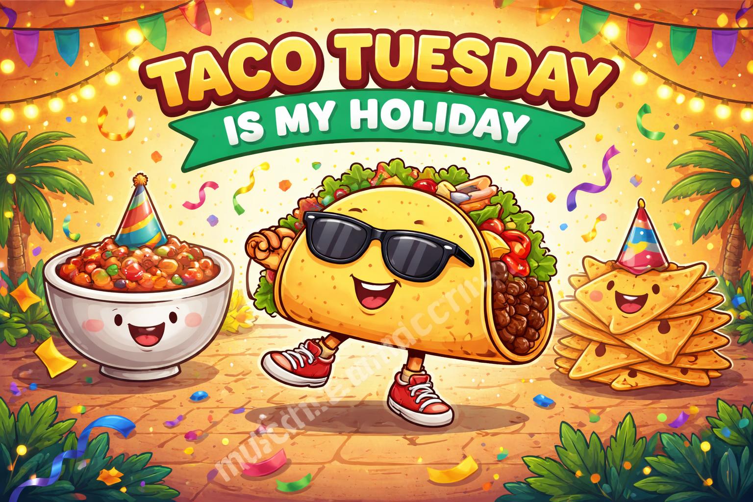 Party taco tuesday celebration scene