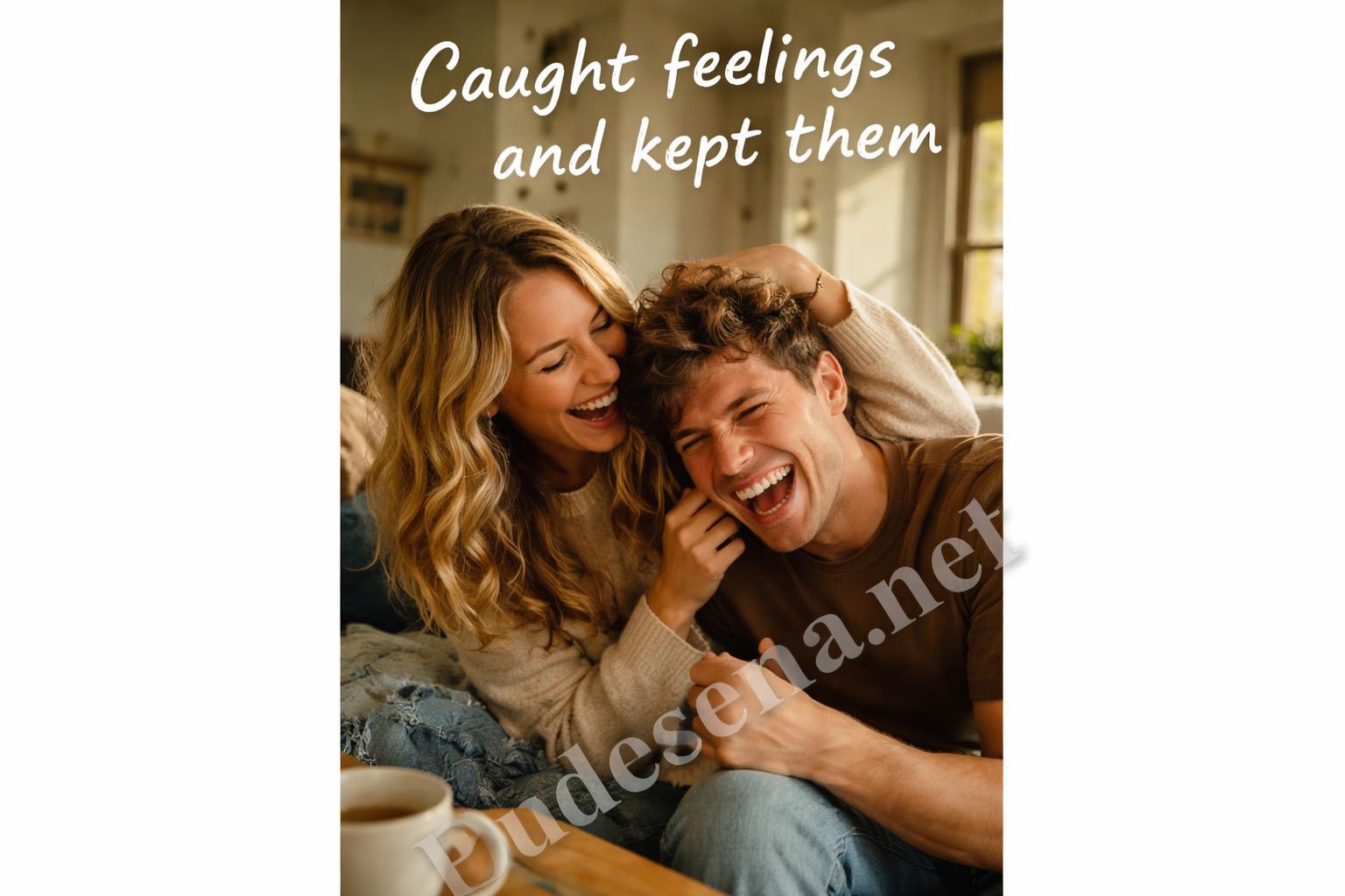 Playful couple reel candid phone shot