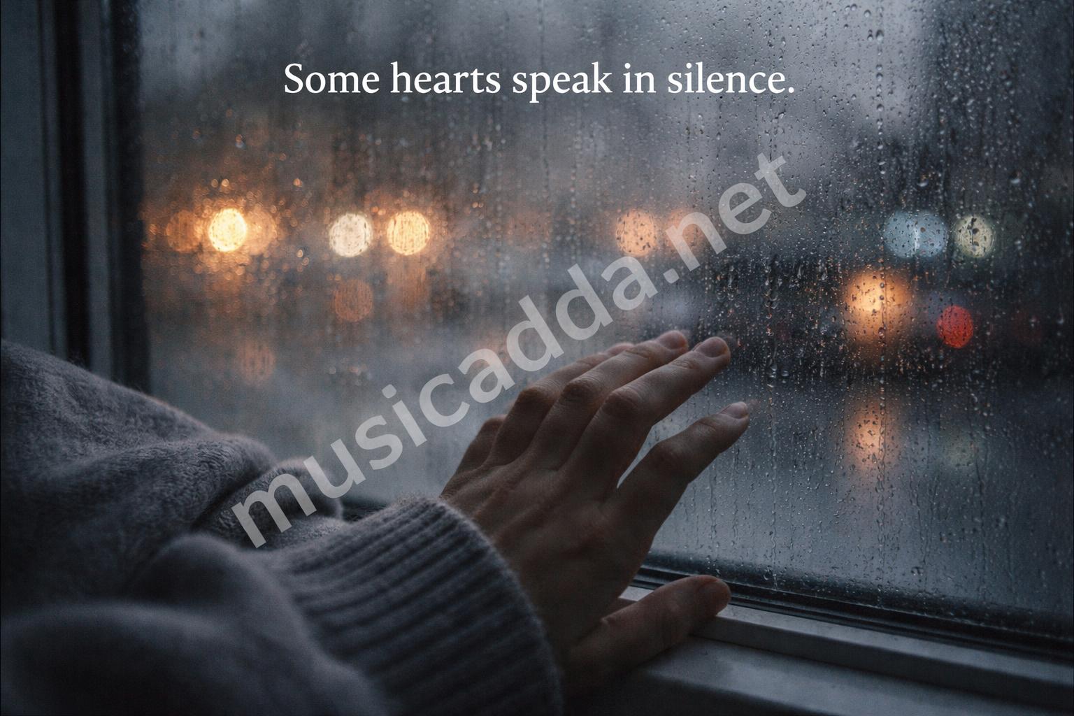 Rainy window love caption reflection aesthetic