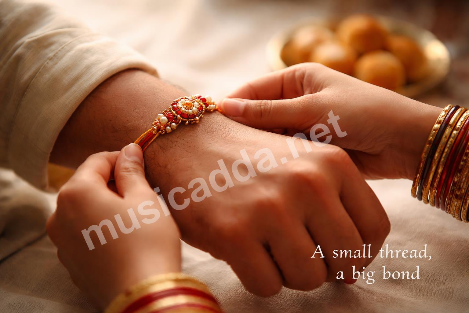 Rakhi thread closeup soft natural light