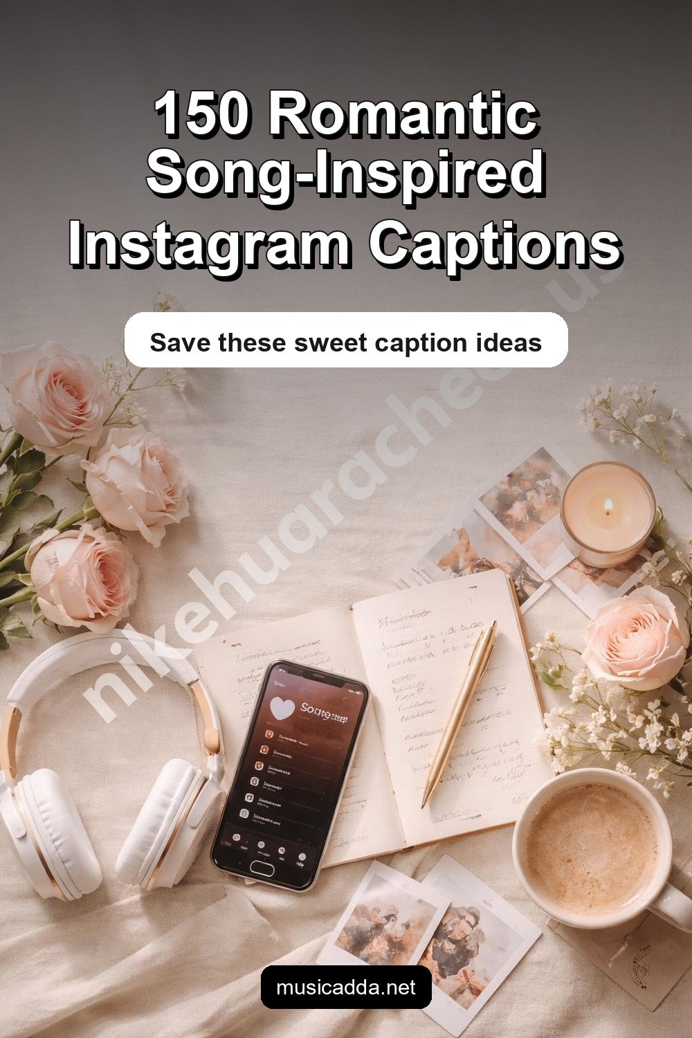 Pinterest image for 150 Romantic Song-Inspired Instagram Captions
