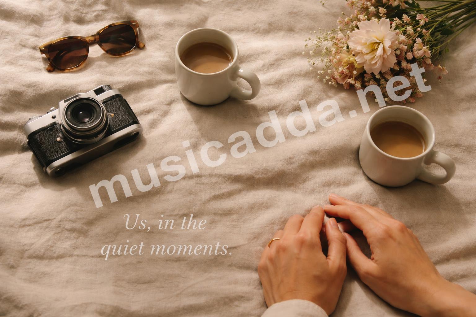 Short sweet couple caption flatlay