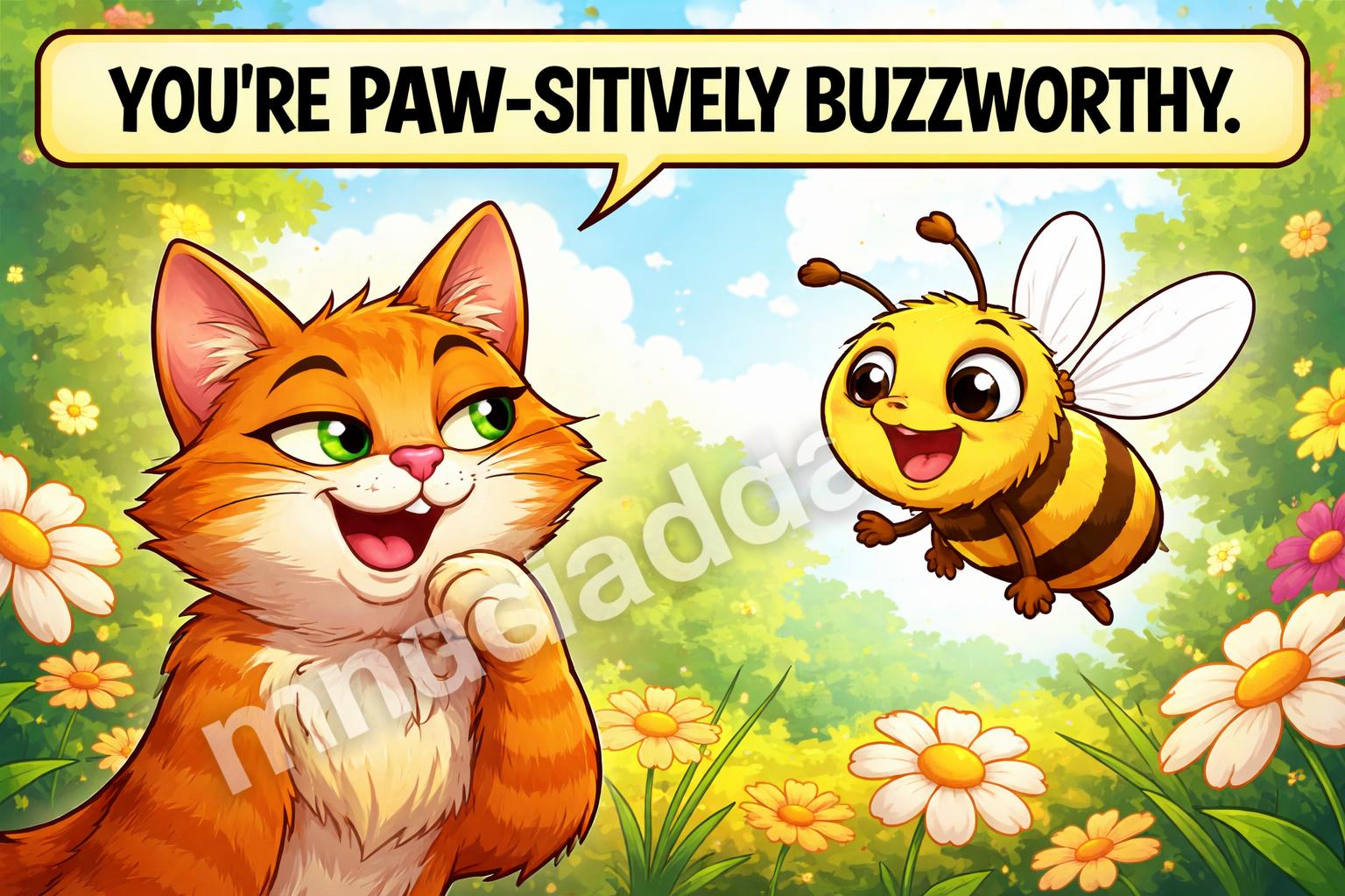 Silly animal pun comic scene