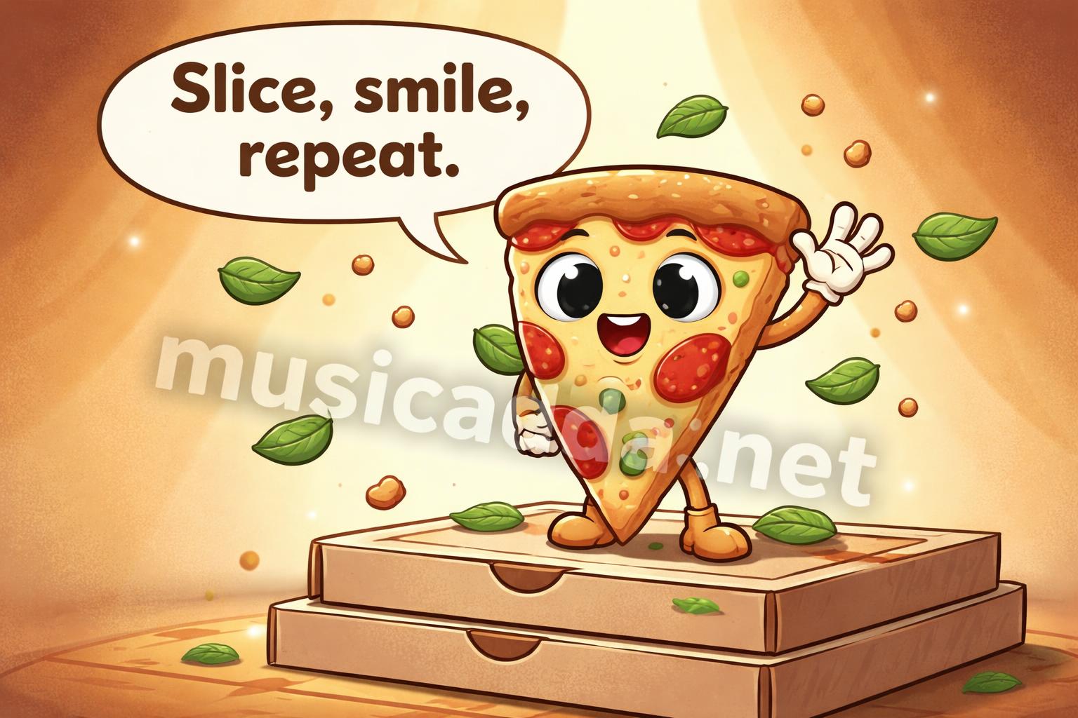 Smiling pizza slice final cartoon