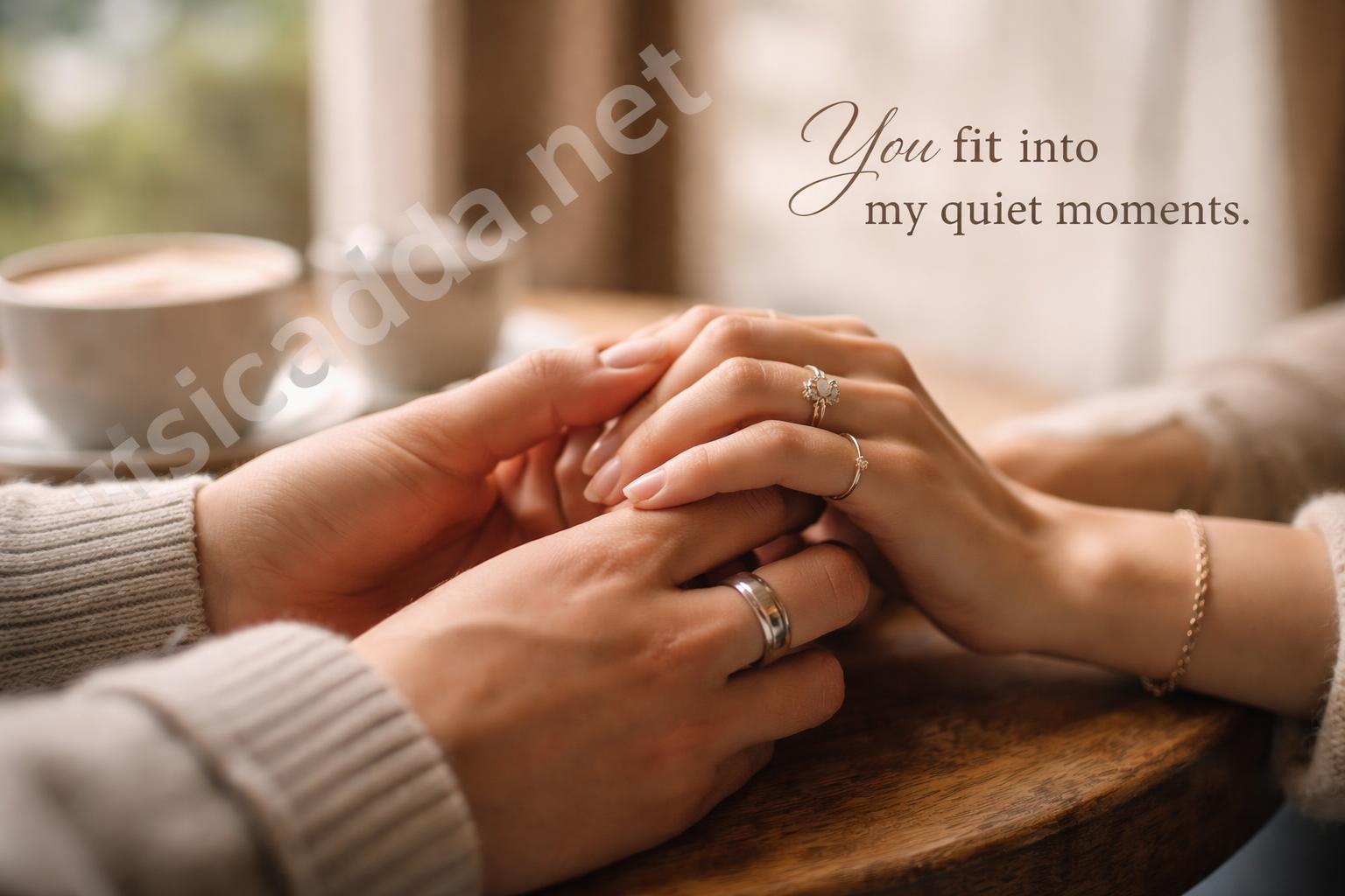 Soft hand holding couple romantic caption aesthetic