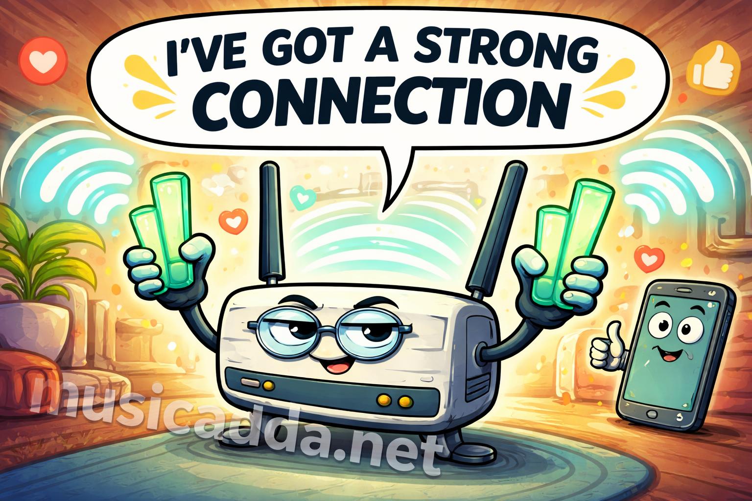 Wifi pun cartoon character