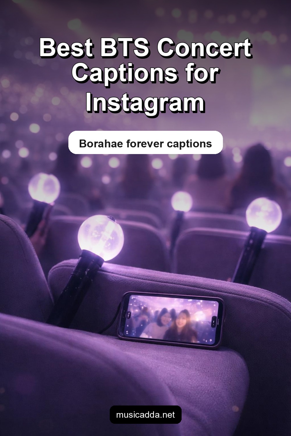 Pinterest image for The Best BTS Concert Captions for Instagram: Borahae Forever