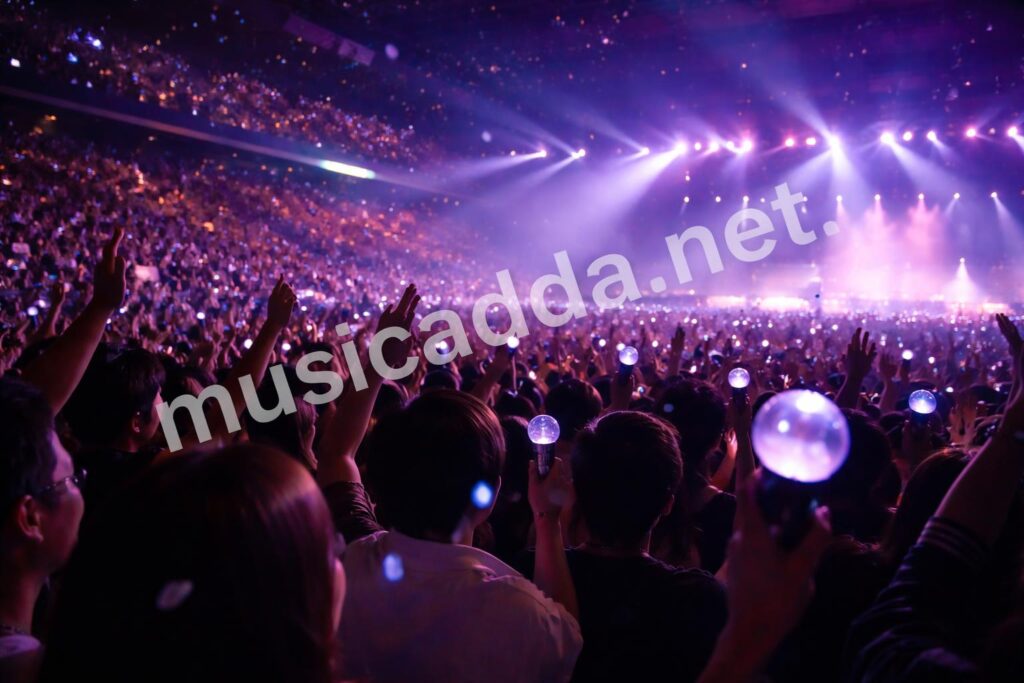 Bts concert crowd lights hero caption