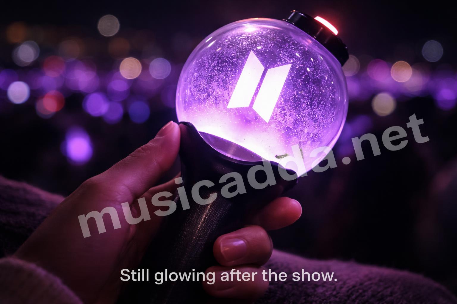 Bts fan lightstick closeup purple night