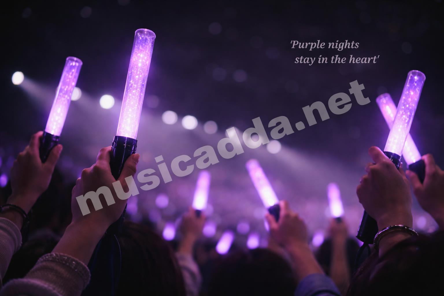 Bts purple light sticks concert caption