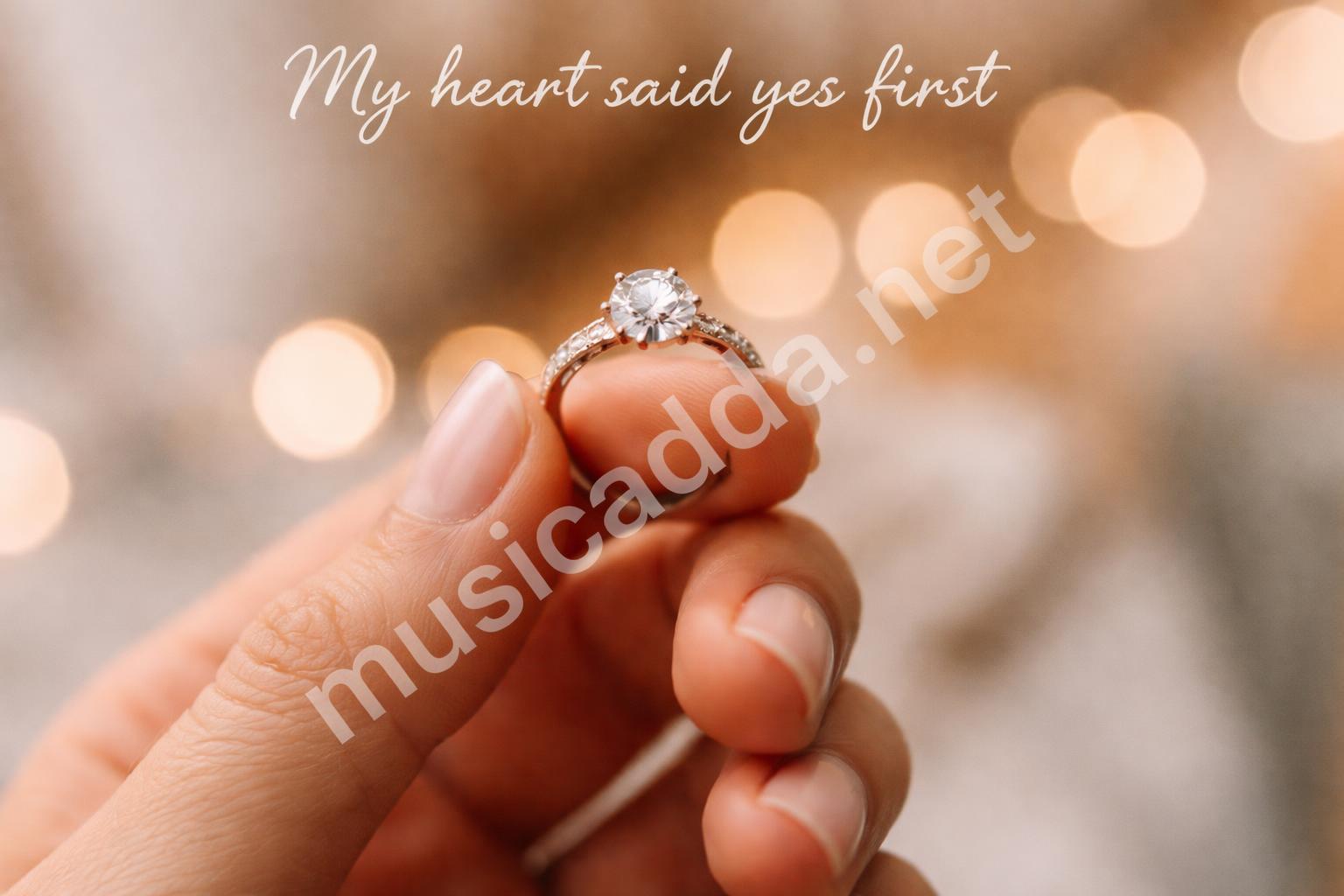 Close up engagement ring proposal caption