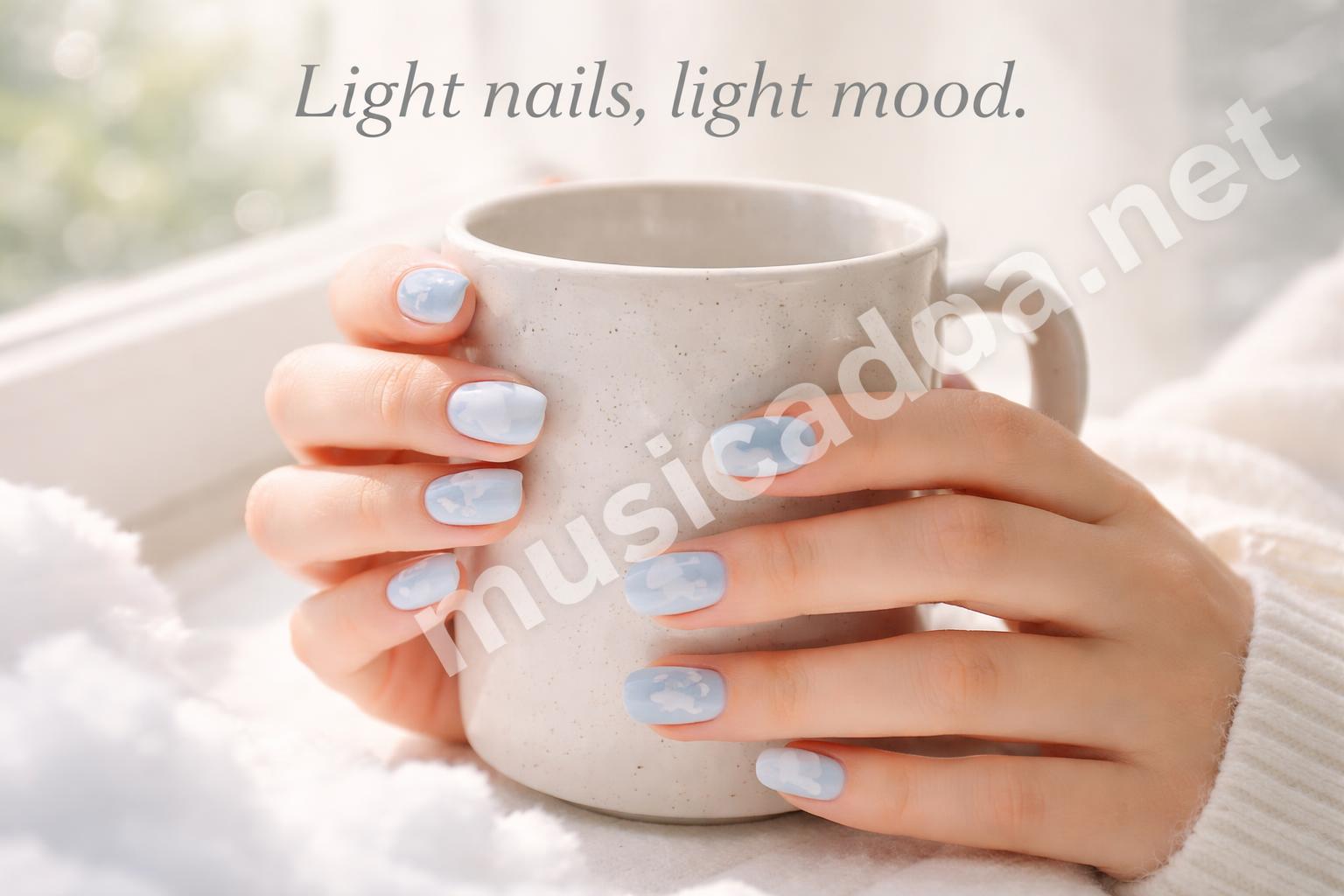 Cloud nail art aesthetic teen