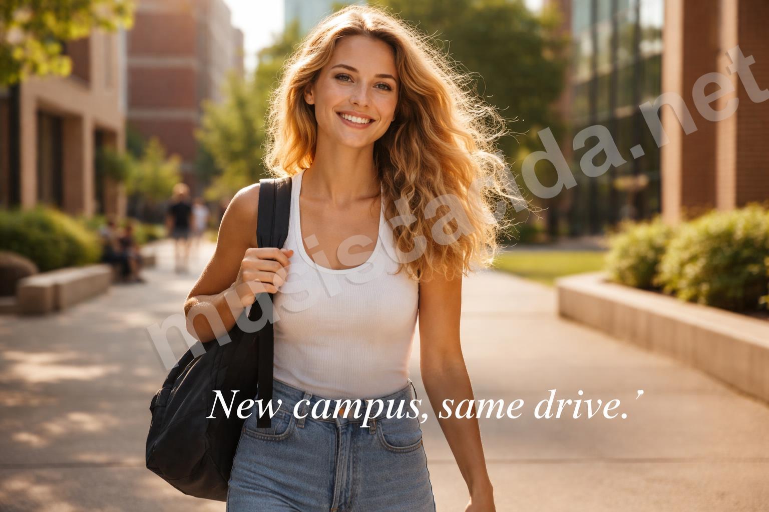 College first day campus selfie