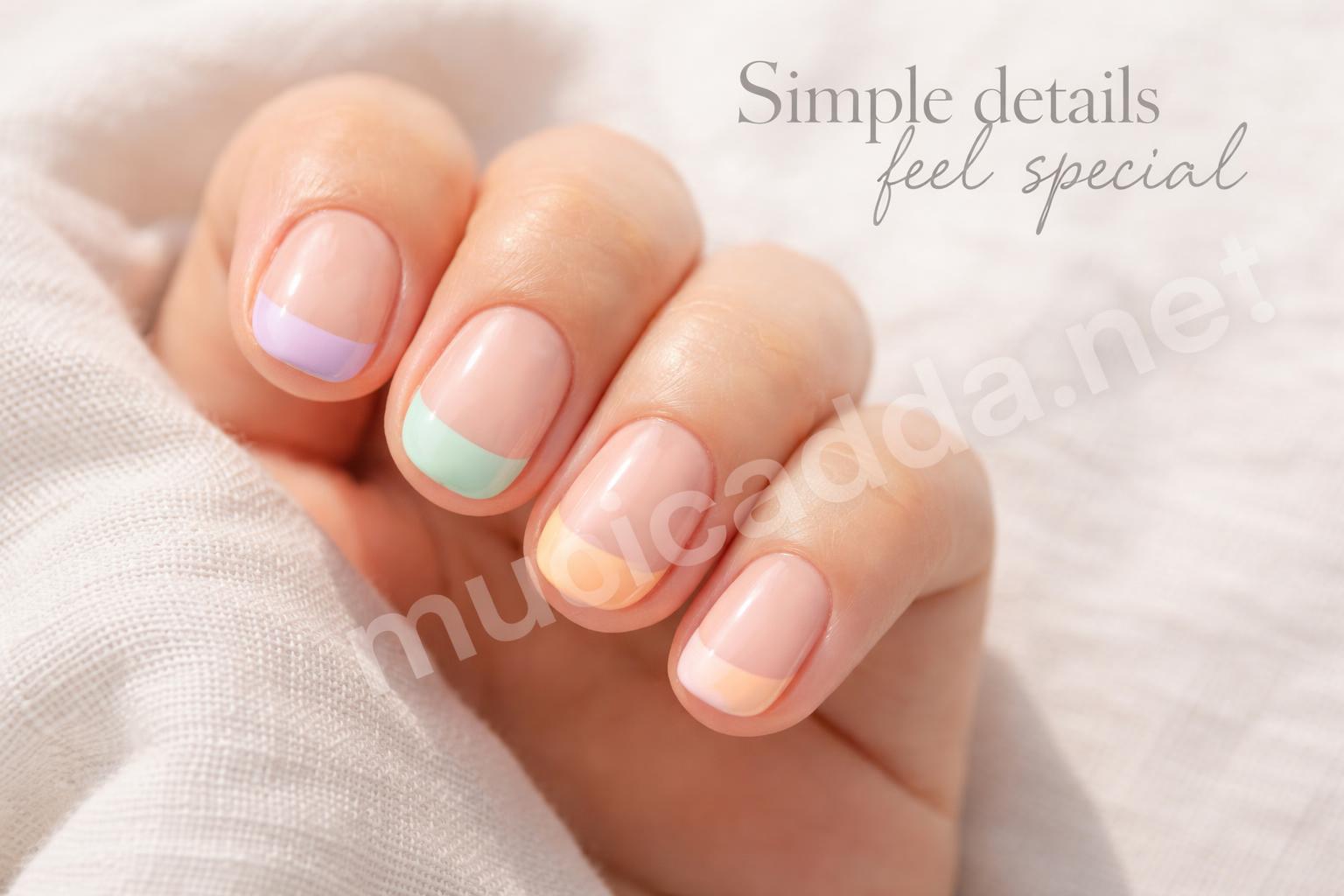 Colored french tips teen nails