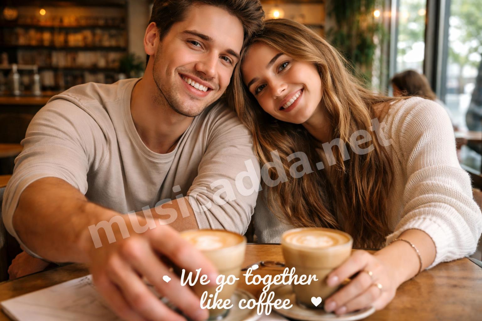 Couple coffee date cute instagram caption