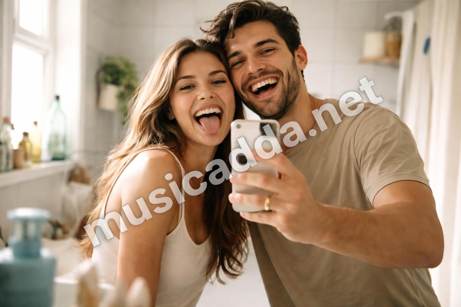 Couple mirror selfie cute caption idea
