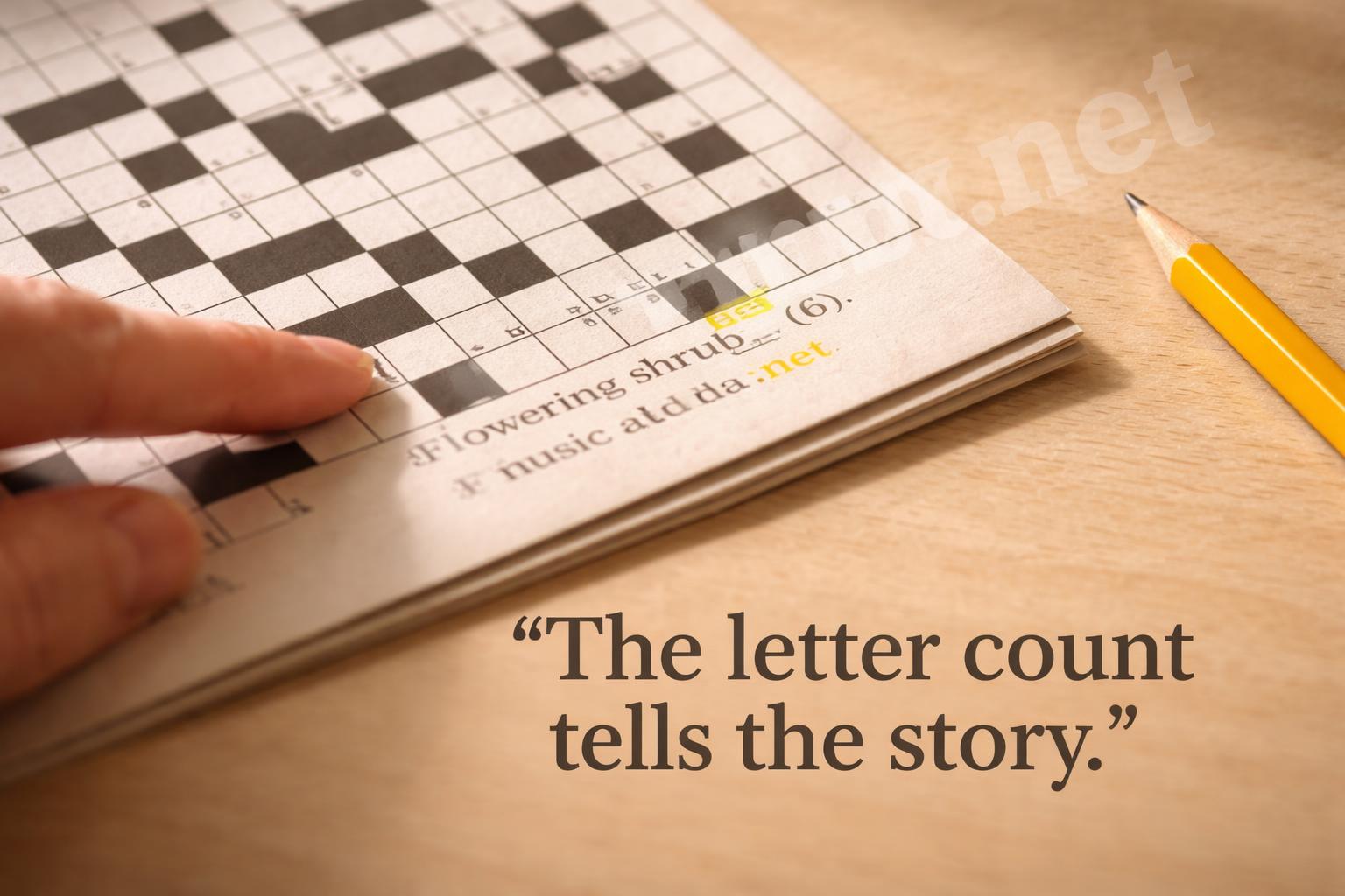 Crossword clue signals and letter count