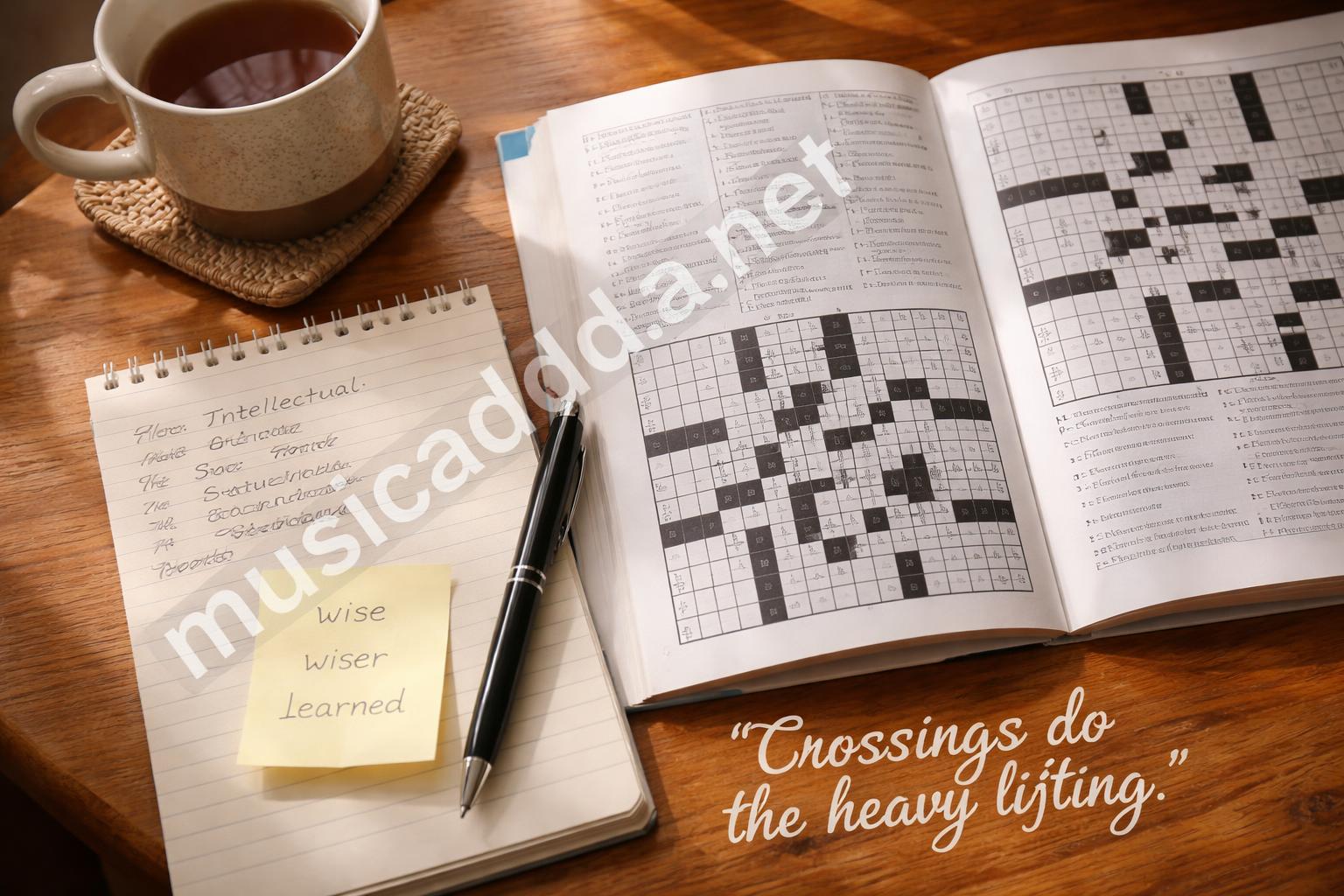 Crossword clue solving notes and grid