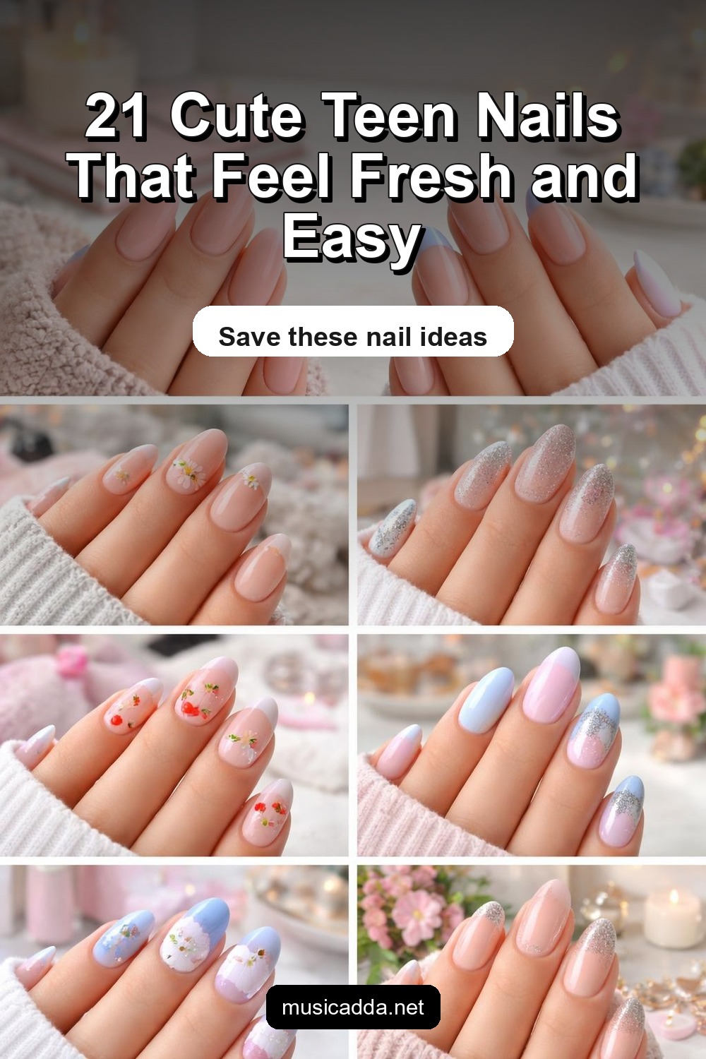 Pinterest image for 21 Cute Teen Nails You’ll Want to Copy Immediately