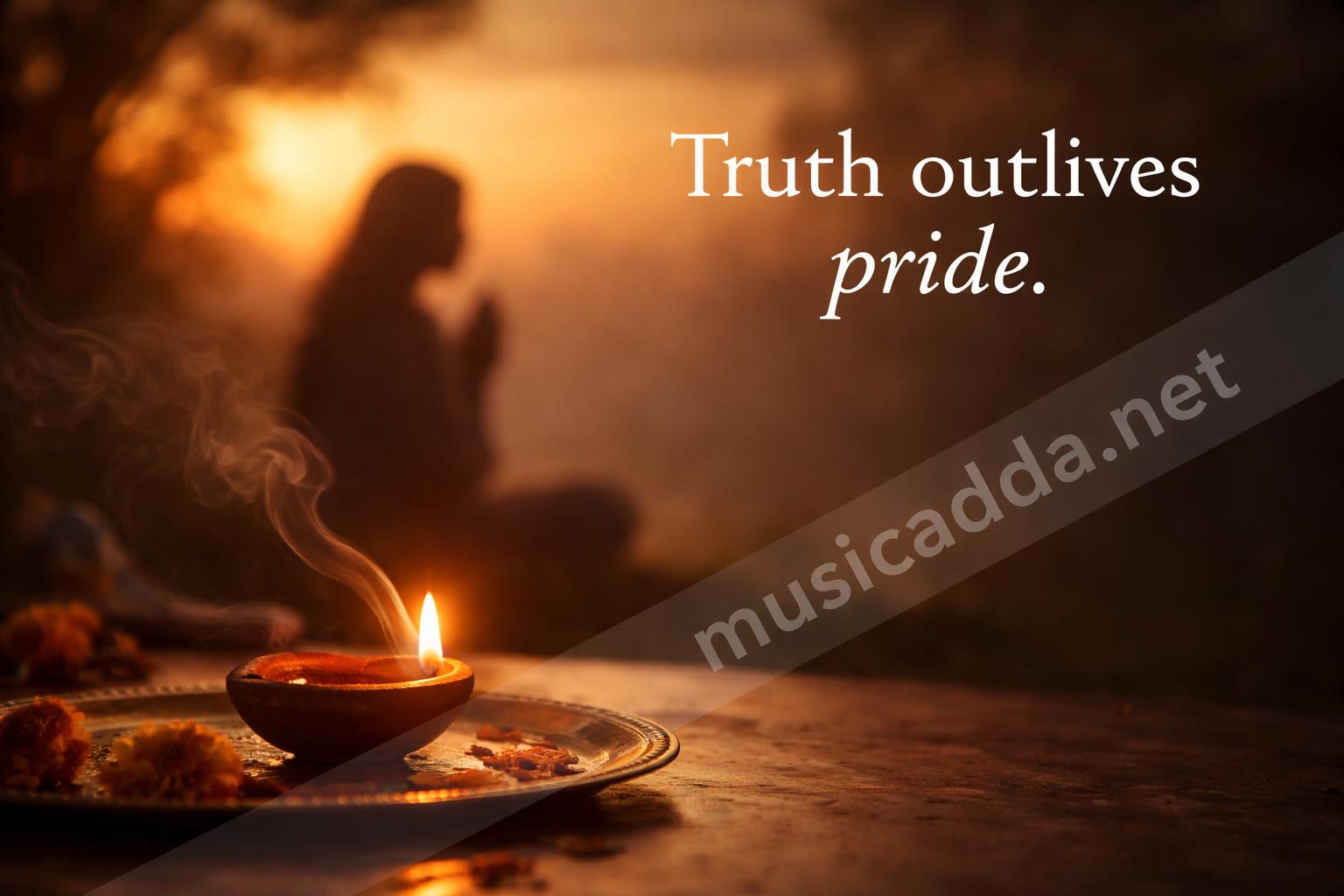 Devotional dussehra scene with diya and silhouette