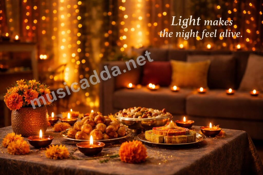Diwali celebration lights and candles
