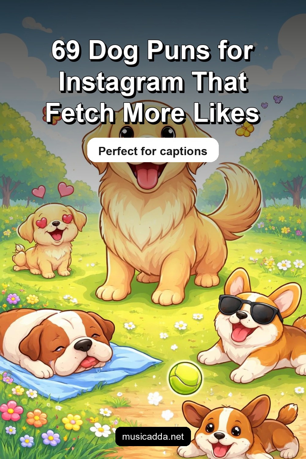 Pinterest image for 69 Dog Puns for Instagram That Fetch More Likes